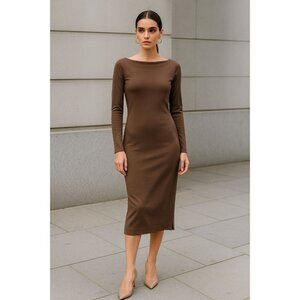 Diane von Furstenberg Y2K Silk Cotton Knit Midi Dress Quiet Timeless Luxury Sz 2